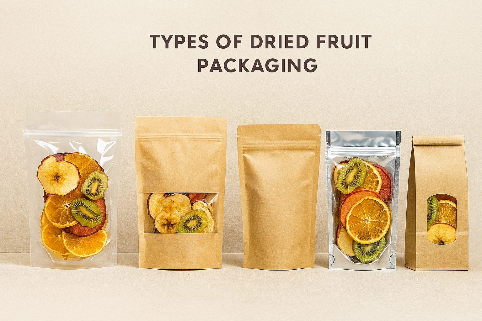 انواع پاکت بسته بندی میوه خشک