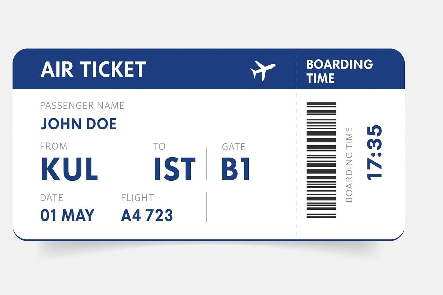 چاپ بلیط هواپیما با شماره بلیط